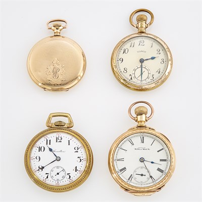 Lot 276 - Four Gold-Filled Open Face and Hunting Case Pocket Watches