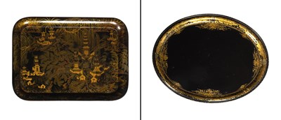 Lot 281 - Regency Black and Gilt-Japanned Tôle...
