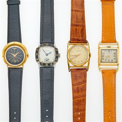 Lot 266 - Four Gold-Filled and Metal Wristwatches
