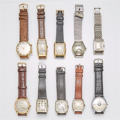 Lot 265 - Ten Gold-Filled and Metal Wristwatches