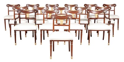 Lot 254 - Assembled Set of Sixteen Regency Parcel Gilt...