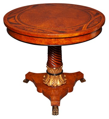 Lot 352 - Biedermeier Style Burrwood and Marquetry...