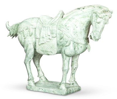 Lot 1087 - A Chinese Green Marble Carving of a Horse 20th...