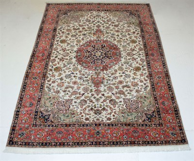 Lot 417 - Kurkwool and Silk Tabriz Carpet Northwest Iran,...