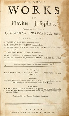 Lot 142 - JOSEPHUS, FLAVIUS The works of Flavius...