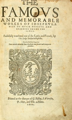 Lot 113 - JOSEPHUS, FLAVIUS The famous and memorable...