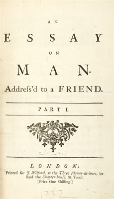 Lot 151 - POPE, ALEXANDER An Essay on Man. Address'd to...