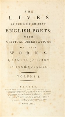 Lot 140 - JOHNSON, SAMUEL The Lives of the most eminent...