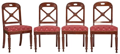 Lot 379 - Set of Four Restauration Side Chairs Circa...