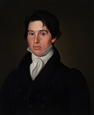 Lot 48 - American School 19th century Portrait of a...
