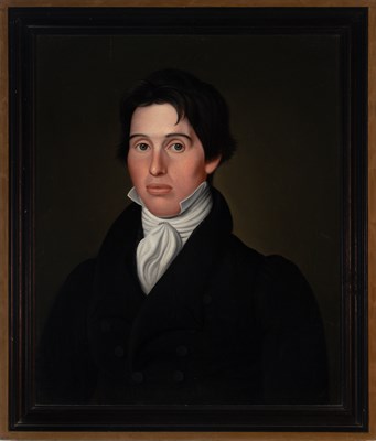 Lot 48 - American School 19th century Portrait of a...