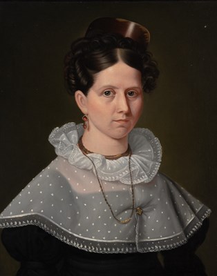 Lot 48 - American School 19th century Portrait of a...