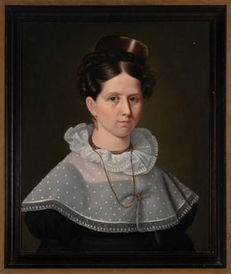 Lot 48 - American School 19th century Portrait of a...