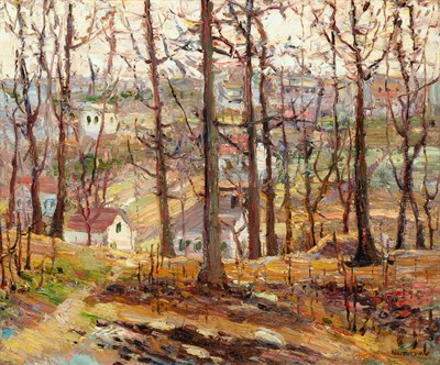 Lot 1045 - Walt Kuhn American, 1877-1949 Village through...