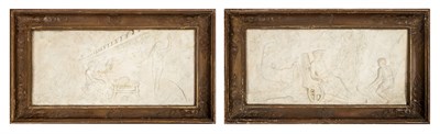 Lot 380 - Two Charles X Marble Allegorical Panels Circa...