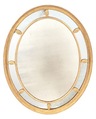 Lot 176 - George III Giltwood Pier Mirror The oval plate...