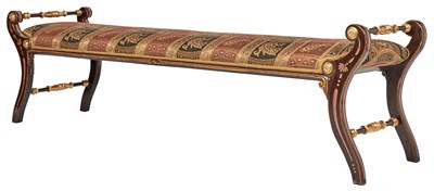 Lot 197 - Regency Upholstered Rosewood-Grained and...