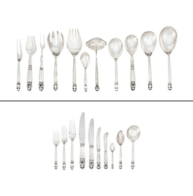 Lot 195 - Georg Jensen Sterling Silver Acorn Pattern...