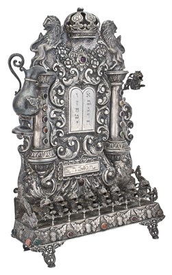 Lot 190 - Continental Silver Menorah The shaped...