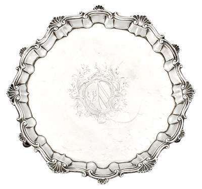 Lot 132 - George II Sterling Silver Salver William &...