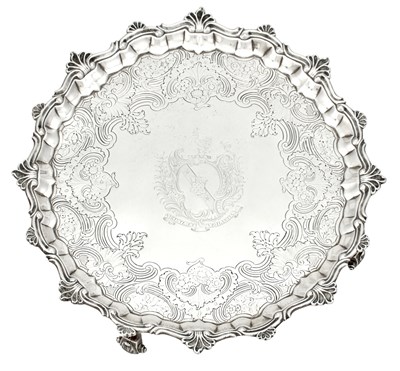Lot 128 - George II Sterling Silver Salver William...