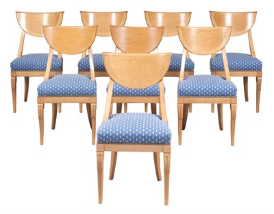 Lot 277 - Set of Eight Henri Samuel Upholstered Maple...