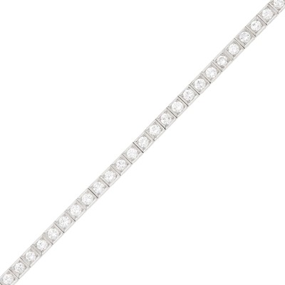 Lot 159 - Platinum and Diamond Straightline Bracelet