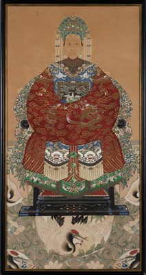 Lot 1181 - A Chinese Portrait of a Woman Qing Dynasty Ink...