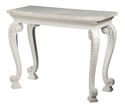 Lot 4 - George III Style Marble Top White Painted Wood...