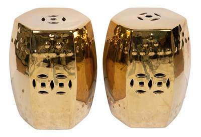 Lot 8 - Pair of Chinese Gold Lustre Porcelain...