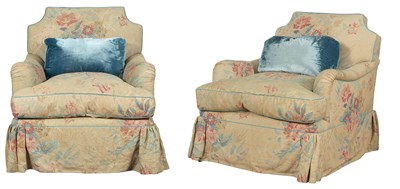 Lot 16 - Pair of Floral Upholstered Club Chairs Height...