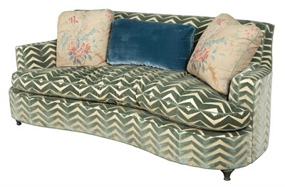 Lot 27 - Cut Velvet Upholstered Sofa With reverse...