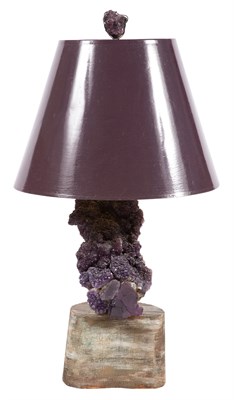 Lot 32 - Natural Amethyst Specimen Lamp With an...