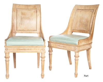Lot 52 - Set of Six Empire Style Leather Upholstered...