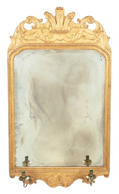 Lot 56 - George II Style Giltwood Mirror With pair of...