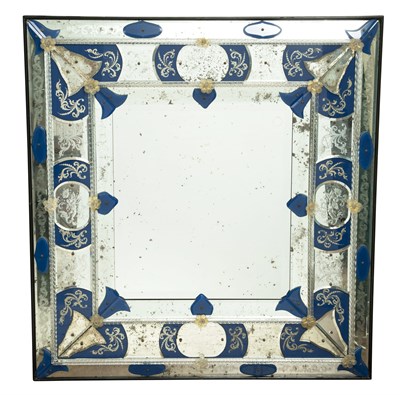 Lot 85 - Venetian Rococo Style Blue and Colorless Glass...
