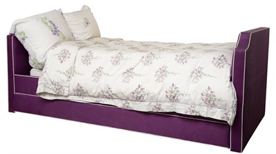 Lot 90 - Twin Upholstered Twin Size Bedstead Height 32...