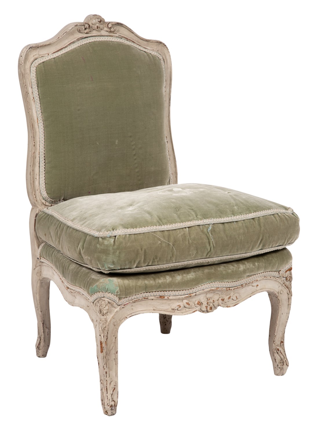 Lot 91 - Louis XV Style Upholstered Painted Wood...