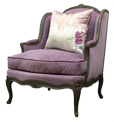 Lot 93 - Louis XV Style Purple Velvet Upholstered...
