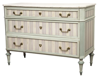 Lot 94 - Louis XVI Style Marble Top Painted Wood Three...