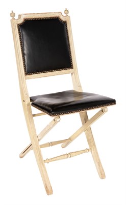Lot 71 - Louis XVI Style Leather Upholstered Painted...