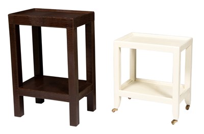 Lot 72 - Two Telephone Tables Comprising a grass cloth...