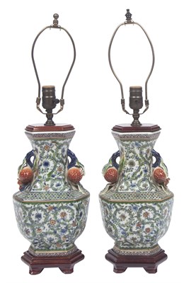 Lot 165 - Pair of Chinese Style Fruit and Floral...