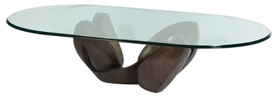 Lot 272 - Contemporary Patinated Bronze and Glass...