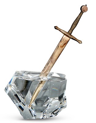 Lot 168 - Steuben Glass Excalibur Paperweight With a...
