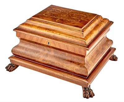 Lot 356 - Victorian Walnut and Marquetry Tea Caddy 19th...