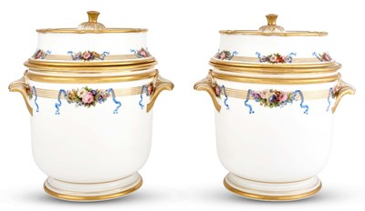 Lot 356 - Pair of Paris Porcelain Fruit Coolers Height...