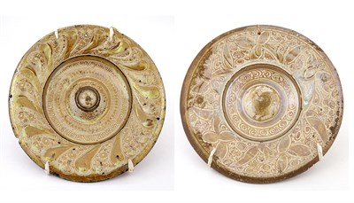 Lot 145 - Two Hispano Moresque Copper-Lustre Tin-Glazed...