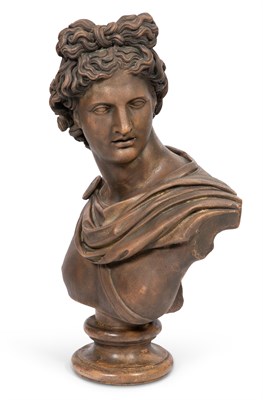 Lot 103 - Terracotta Bust of Apollo Belvedere Height 31...
