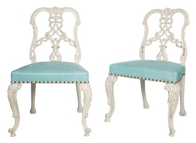 Lot 105 - Pair of George III Style Ribband Back White...